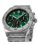 Breitling Chronomat B01 42 Green Dial Silver Steel Strap Watch for Men - AB0134101L1A1