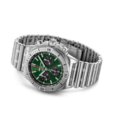 Breitling Chronomat B01 42 Green Dial Silver Steel Strap Watch for Men - AB0134101L1A1