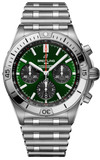 Breitling Chronomat B01 42 Green Dial Silver Steel Strap Watch for Men - AB0134101L1A1