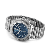 Breitling Chronomat B01 42 Frecce Tricolori Blue Dial Silver Steel Strap Watch for Men - AB01344A1C1A1