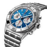 Breitling Chronomat B01 42 Six Nations Italy Blue Dial Silver Steel Strap Watch for Men - AB0134A41C1A1