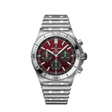 Breitling Chronomat B01 42 Six Nations Wales Red Dial Silver Steel Strap Watch for Men - AB0134A61K1A1