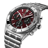 Breitling Chronomat B01 42 Six Nations Wales Red Dial Silver Steel Strap Watch for Men - AB0134A61K1A1