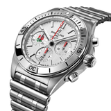 Breitling Chronomat B01 42 Six Nations England White Dial Silver Steel Strap Watch for Men - AB0134A71A1A1