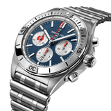 Breitling Chronomat B01 42 Six Nations France Blue Dial Silver Steel Strap Watch for Men - AB0134A81C1A1