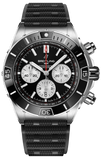 Breitling Super Chronomat B01 44 Black Dial Black Rubber Strap Watch for Men - AB0136251B1S1