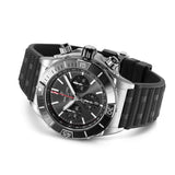 Breitling Super Chronomat B01 44 Black Dial Black Rubber Strap Watch for Men - AB0136251B2S1