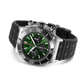 Breitling Super Chronomat B01 44 Green Dial Black Rubber Strap Watch for Men - AB0136251L1S1