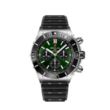 Breitling Super Chronomat B01 44 Green Dial Black Rubber Strap Watch for Men - AB0136251L1S1