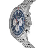 Breitling Navitimer B01 Chronograph 46 Blue Dial Silver Steel Strap Watch for Men - AB0137211C1A1