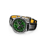 Breitling Navitimer B01 Chronograph 46 Green Dial Black Leather Strap Watch for Men - AB0137241L1P1