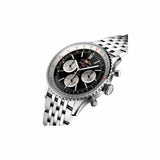 Breitling Navitimer B01 Chronograph 43 Black Dial Silver Steel Strap Watch for Men - AB0138211B1A1