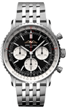 Breitling Navitimer B01 Chronograph 43 Black Dial Silver Steel Strap Watch for Men - AB0138211B1A1