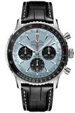 Breitling Navitimer B01 Chronograph 43 Blue Dial Black Leather Strap Watch for Men - AB0138241C1P1