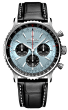 Breitling Navitimer B01 Chronograph 43 Blue Dial Black Leather Strap Watch for Men - AB0138241C1P1