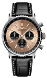 Breitling Navitimer B01 Chronograph 43 Brown Dial Black Leather Strap Watch for Men - AB0138241K1P1