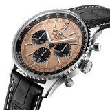 Breitling Navitimer B01 Chronograph 43 Brown Dial Black Leather Strap Watch for Men - AB0138241K1P1