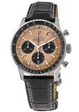 Breitling Navitimer B01 Chronograph 43 Brown Dial Black Leather Strap Watch for Men - AB0138241K1P1