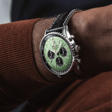 Breitling Navitimer B01 Chronograph 43 Green Dial Black Leather Strap Watch for Men - AB0138241L1P1