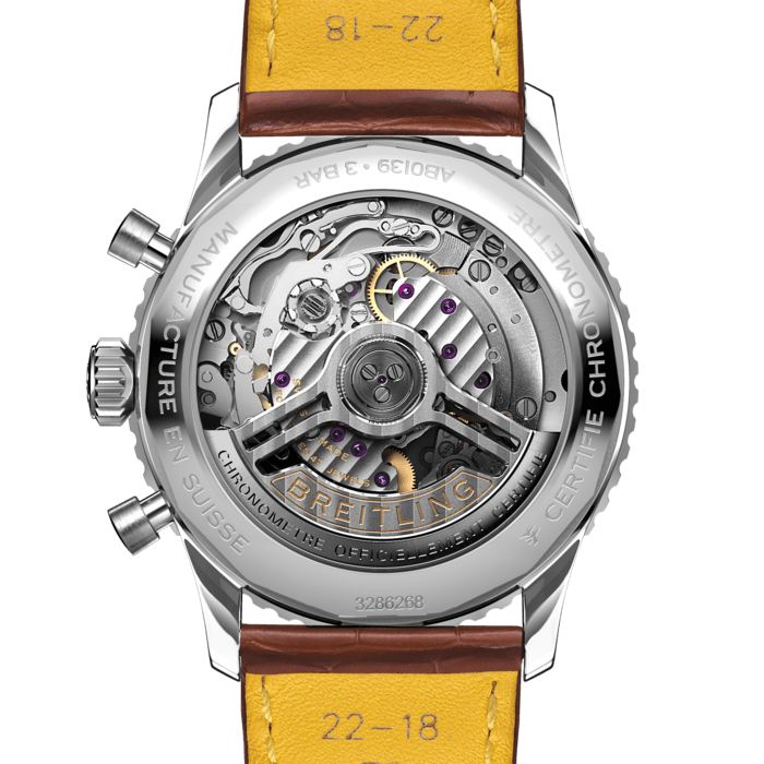 Breitling Navitimer B01 Chronograph 41 White Dial Brown Leather Strap Watch for Men - AB0139211G1P1