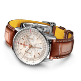 Breitling Navitimer B01 Chronograph 41 White Dial Brown Leather Strap Watch for Men - AB0139211G1P1