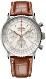 Breitling Navitimer B01 Chronograph 41 White Dial Brown Leather Strap Watch for Men - AB0139211G1P1