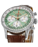 Breitling Navitimer B01 Chronograph 41 Green Dial Brown Leather Strap Watch for Men - AB0139211L1P1