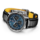 Breitling Navitimer B01 Chronograph 41 Blue Dial Black Leather Strap Watch for Men - AB0139241C1P1