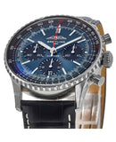 Breitling Navitimer B01 Chronograph 41 Blue Dial Black Leather Strap Watch for Men - AB0139241C1P1