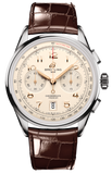 Breitling Premier B01 Chronograph 42 White Dial Brown Leather Strap Watch for Men - AB0145211G1P1