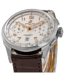 Breitling Premier B01 Chronograph 42 White Dial Brown Leather Strap Watch for Men - AB0145211G1P1