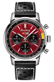 Breitling Top Time B01 Chevrolet Corvette Red Dial Black Leather Strap Watch for Men - AB01761A1K1X1