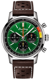 Breitling Top Time B01 Ford Mustang Green Dial Brown Leather Strap Watch for Men - AB01762A1L1X1