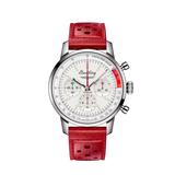 Breitling Top Time B01 Ford Thunderbird White Dial Red Leather Strap Watch for Men - AB01766A1A1X1