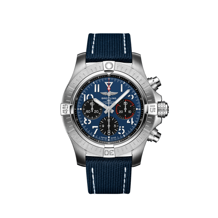 Breitling Avenger B01 Chronograph 45 Blue Dial Blue Nylon Strap Watch for Men - AB01821A1C1X1