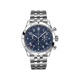 Breitling Super Avi B04 Chronograph GMT 46 Tribute to Vought F4U Corsair Blue Dial Silver Steel Strap Watch for Men - AB04451A1C1A1