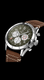 Breitling Super Avi B04 Chronograph GMT 46 Curtiss Warhawk Green Dial Brown Leather Strap Watch for Men - AB04452A1L1X1