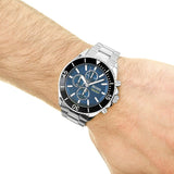 Hugo Boss Ocean Edition Chronograph Blue Dial Silver Steel Strap Watch for Men - 1513704