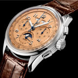 Breitling Premier B25 Datora 42 Beige Dial Brown Leather Strap Watch for Men - AB2510201K1P1