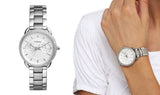 Fossil Tailor White Dial Silver Steel Strap Watch for Women - ES4262