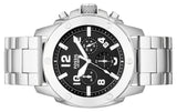 Fossil Modern Machine Black Dial Silver Steel Strap Watch for Men - FS4926