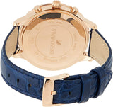 Swarovski Octea Lux Chrono Blue Dial Blue Leather Strap Watch for Women - 5563480