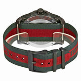 Gucci Dive Green & Red Dial Green & Red Nylon Strap Watch For Men - YA136216