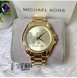 Michael Kors Bradshaw Quartz Gold Dial Gold Steel Strap Watch For Women - MK6555