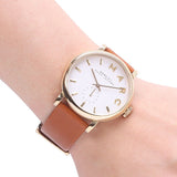 Marc Jacobs Baker White Dial Brown Leather Strap Watch for Womern - MBM1316