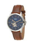 Fossil Townsman Automatic Blue Dial Brown Leather Strap Watch for Men - ME3110