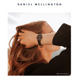 Daniel Wellington Iconic Link Ceramic Black Dial Black Steel Strap Watch For Women - DW00100414