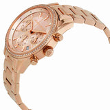 Michael Kors Ritz Chronograph Rose Gold Dial Rose Gold Steel Strap Watch for Women - MK6357