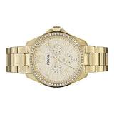 Fossil Cecile Chronograph Gold Dial Gold Steel Strap Watch for Women - AM4482