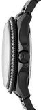 Fossil Cecile Multi Function Crystals Black Dial Black Steel Strap Watch for Women - AM4522